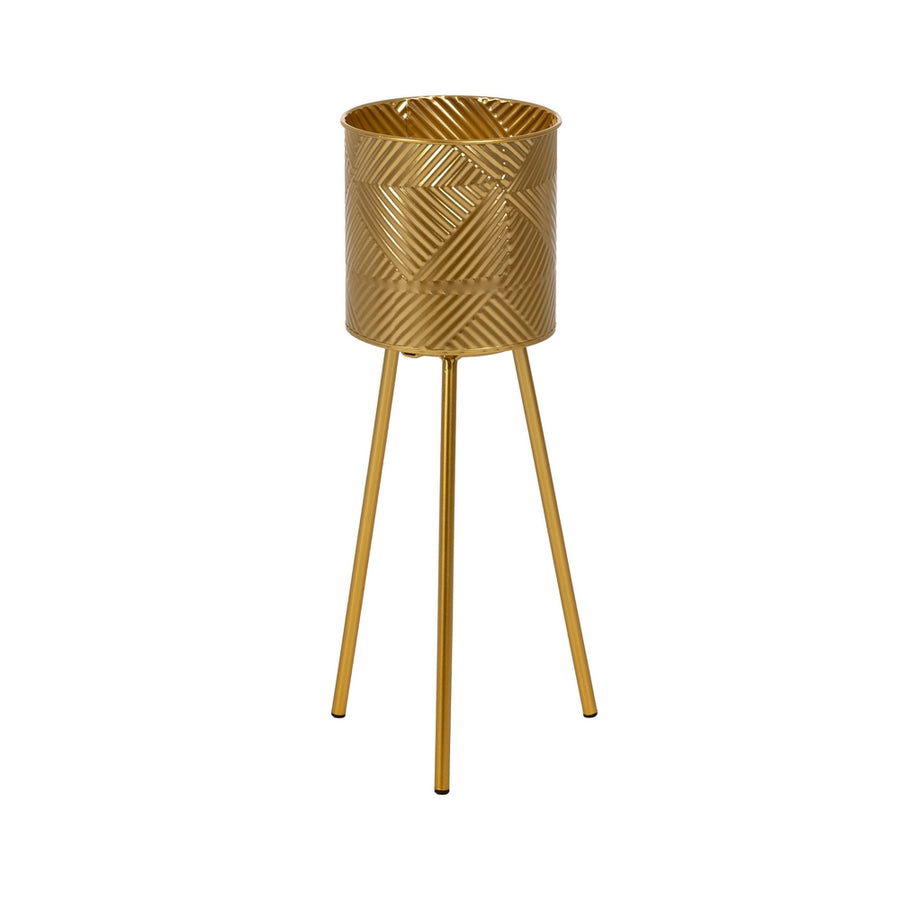 S/2 MACETEROS DORADO METAL DECORACIÓN 28 X 24 X 71,50 CM