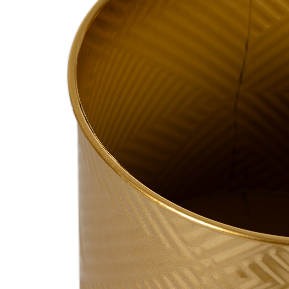 SET OF 2 GOLD METAL PLANTERS 28 X 24 X 71.50 CM