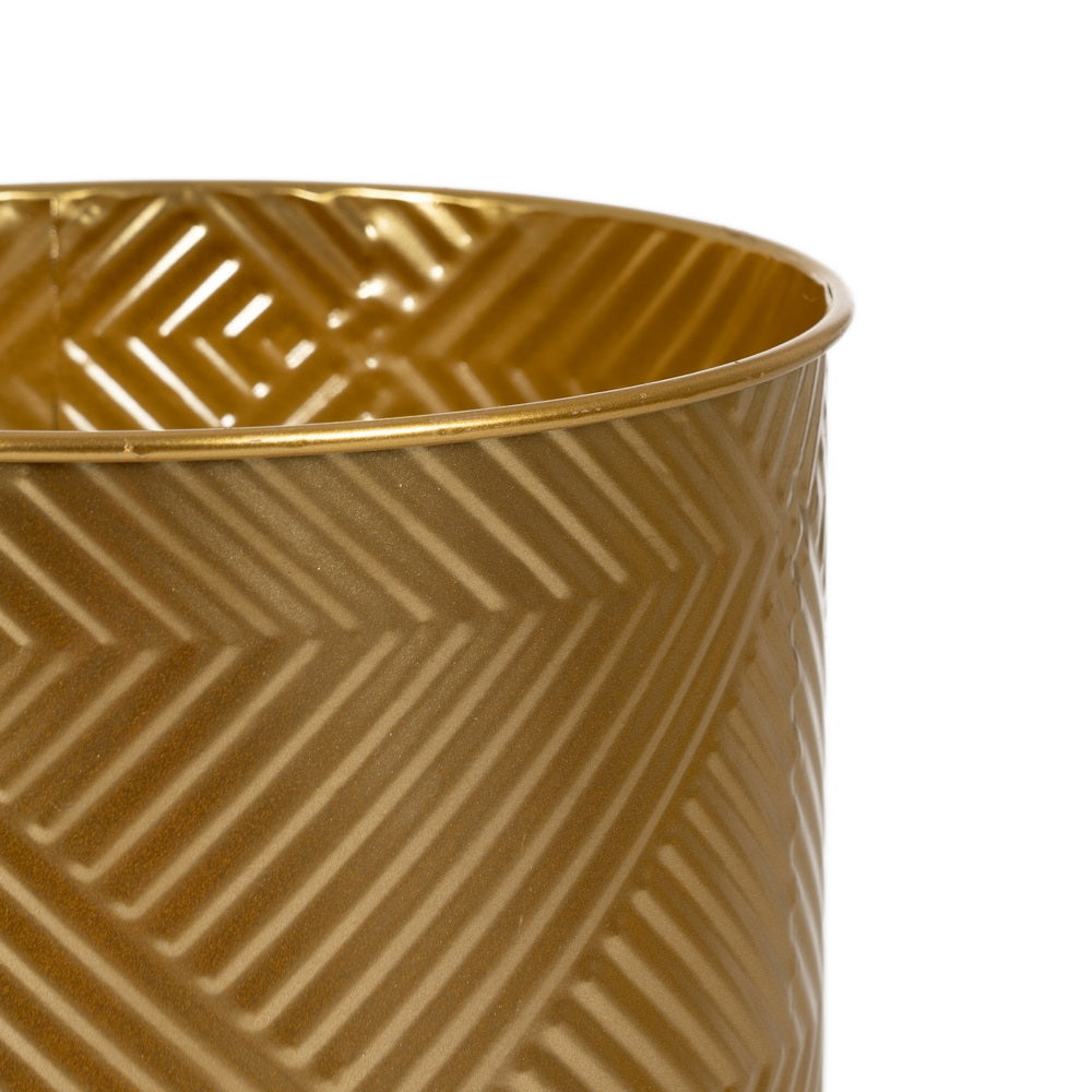 SET OF 2 GOLD METAL PLANTERS 28 X 24 X 71.50 CM