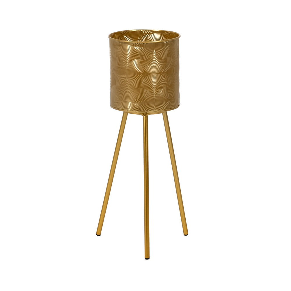 S/2 MACETEROS DORADO METAL DECORACIÓN 28 X 24 X 71,30 CM