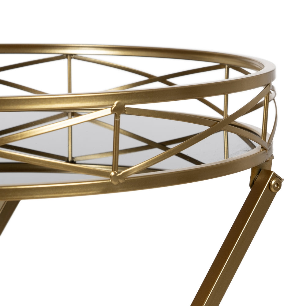 GOLD METAL-GLASS SIDE TABLE DECORATION 51 X 49 X 71.30 CM
