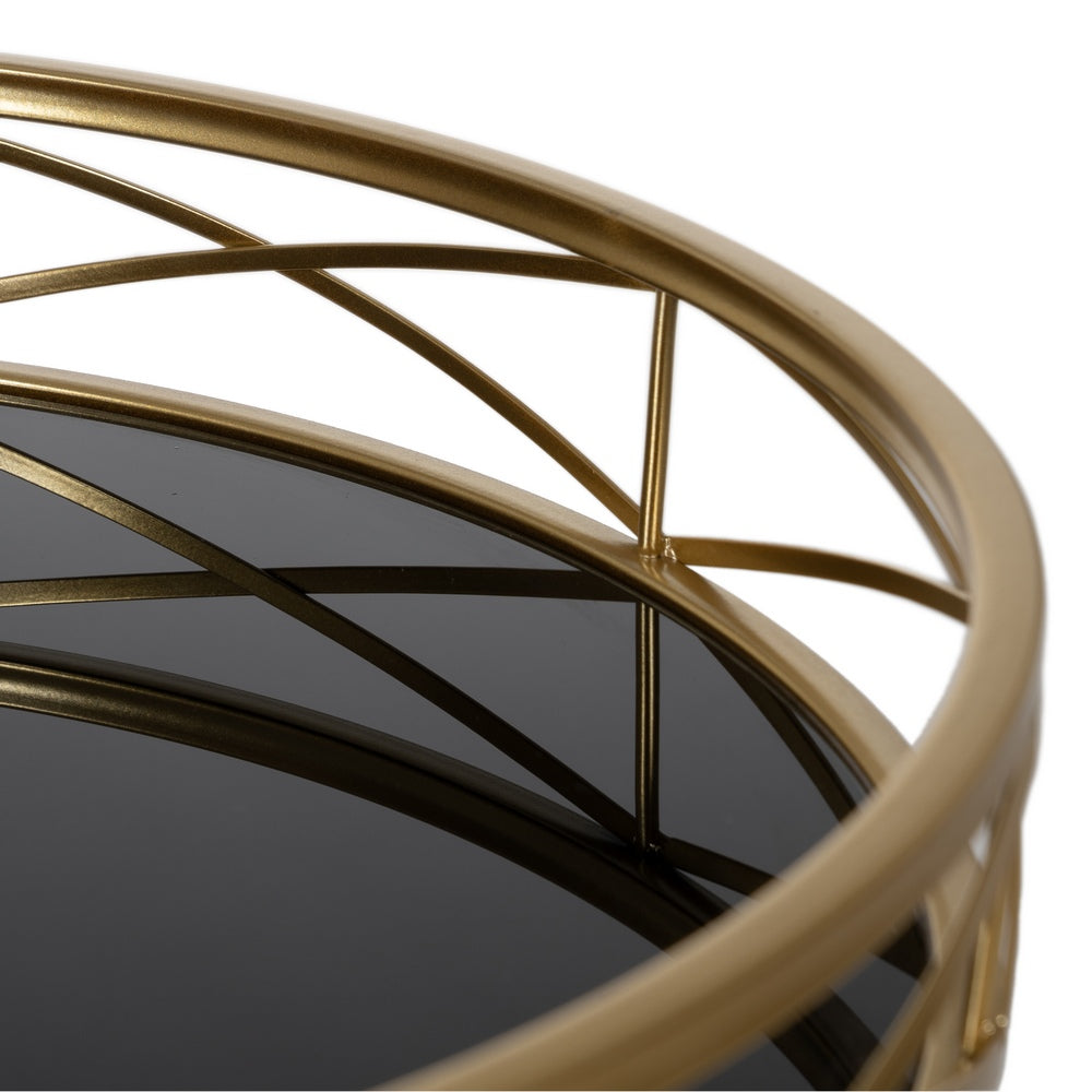 GOLD METAL-GLASS SIDE TABLE DECORATION 51 X 49 X 71.30 CM