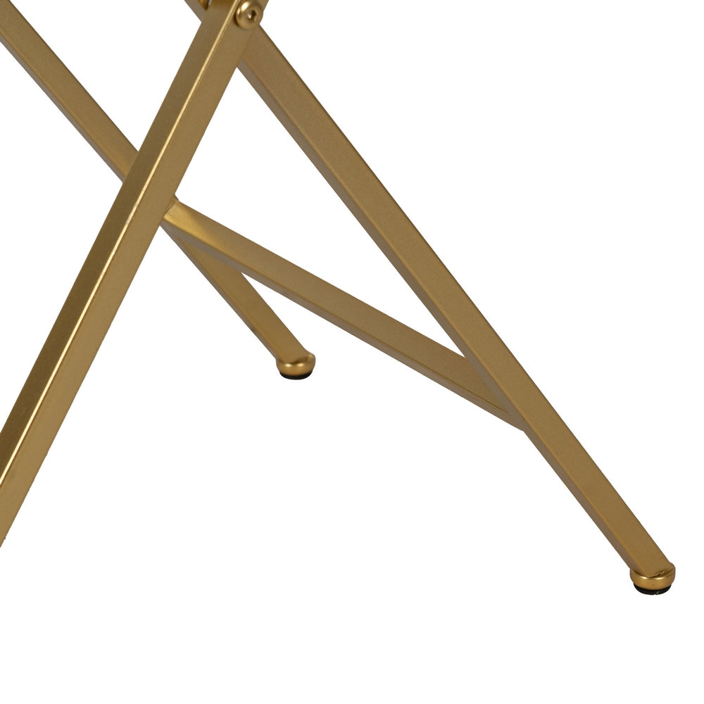GOLD METAL-GLASS SIDE TABLE DECORATION 51 X 49 X 71.30 CM