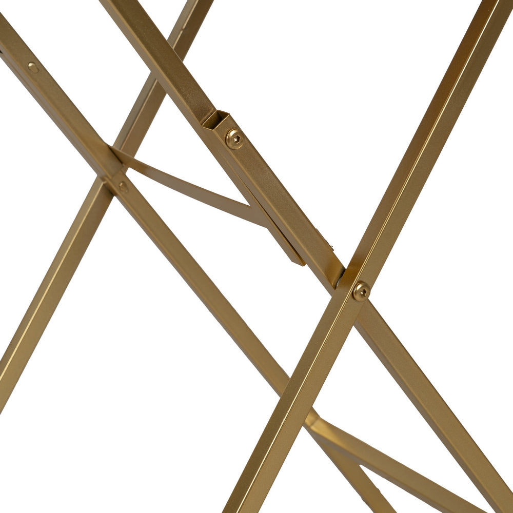 GOLD METAL-GLASS SIDE TABLE DECORATION 51 X 49 X 71.30 CM