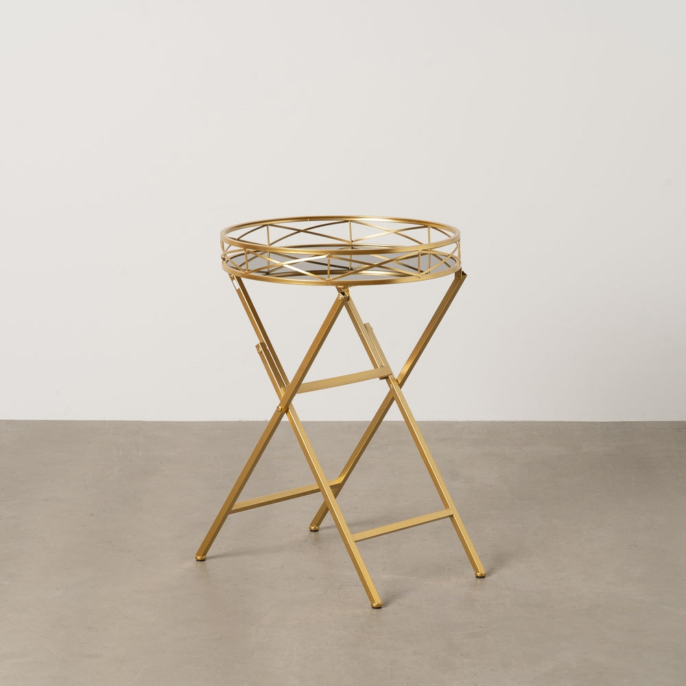 MESITA DORADO METAL-CRISTAL DECORACIÓN 51 X 49 X 71,30 CM