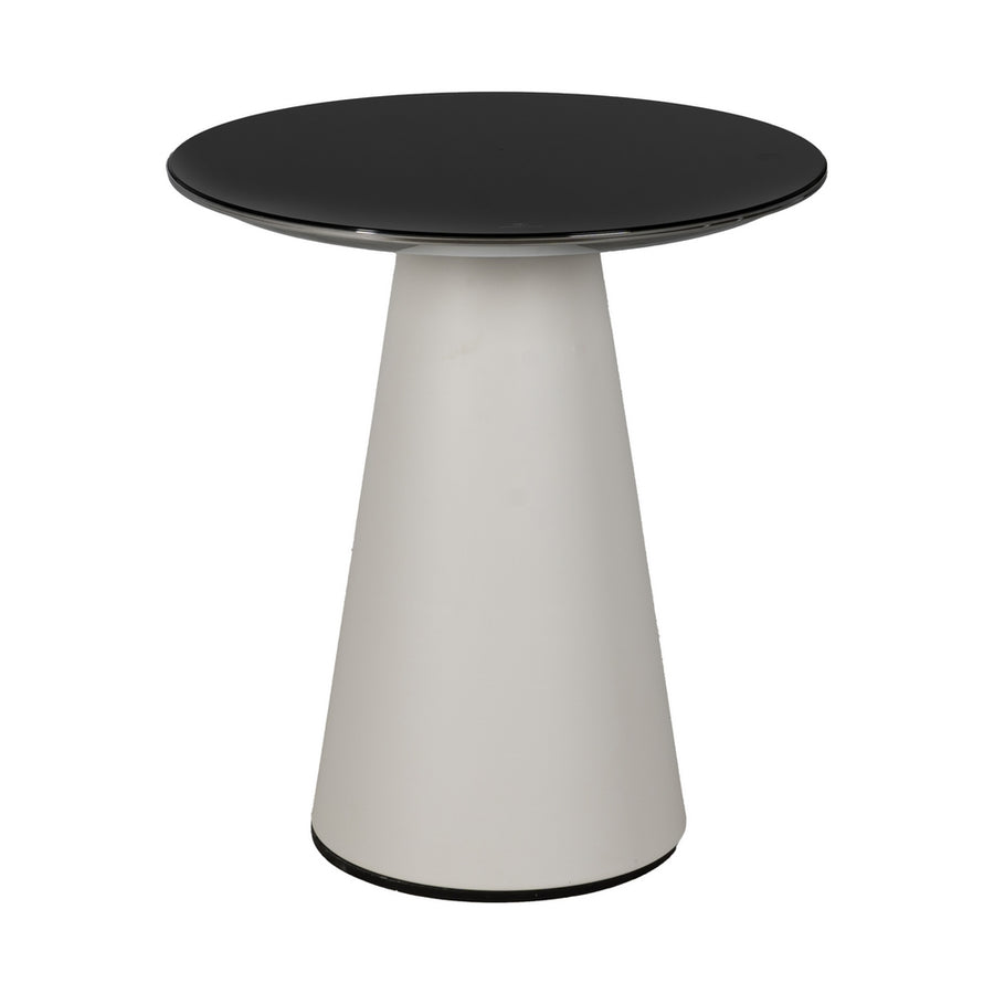 MESITA BLANCO Y NEGRO METAL DECORACIÓN 50 X 50 X 55 CM