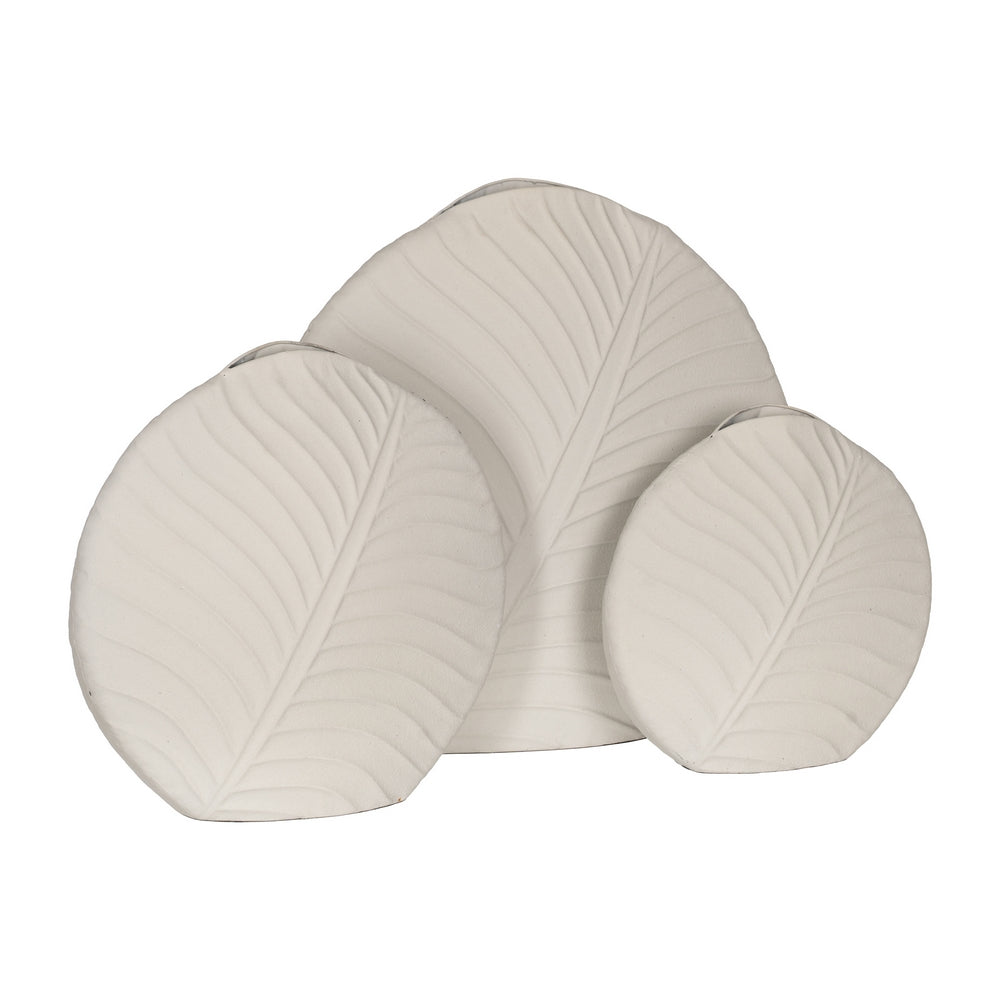 WHITE METAL VASE DECORATION 32.50 X 13 X 32.50 CM