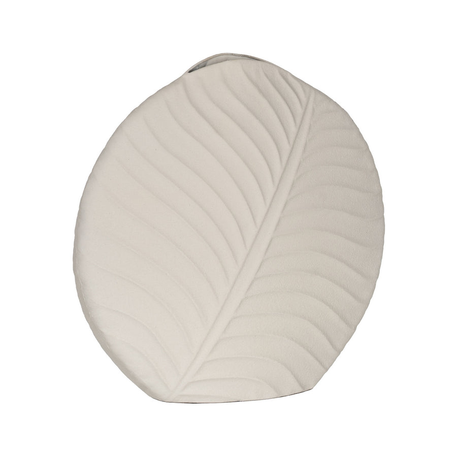 WHITE METAL DECORATIVE VASE 32.50 X 13 X 32.50 CM