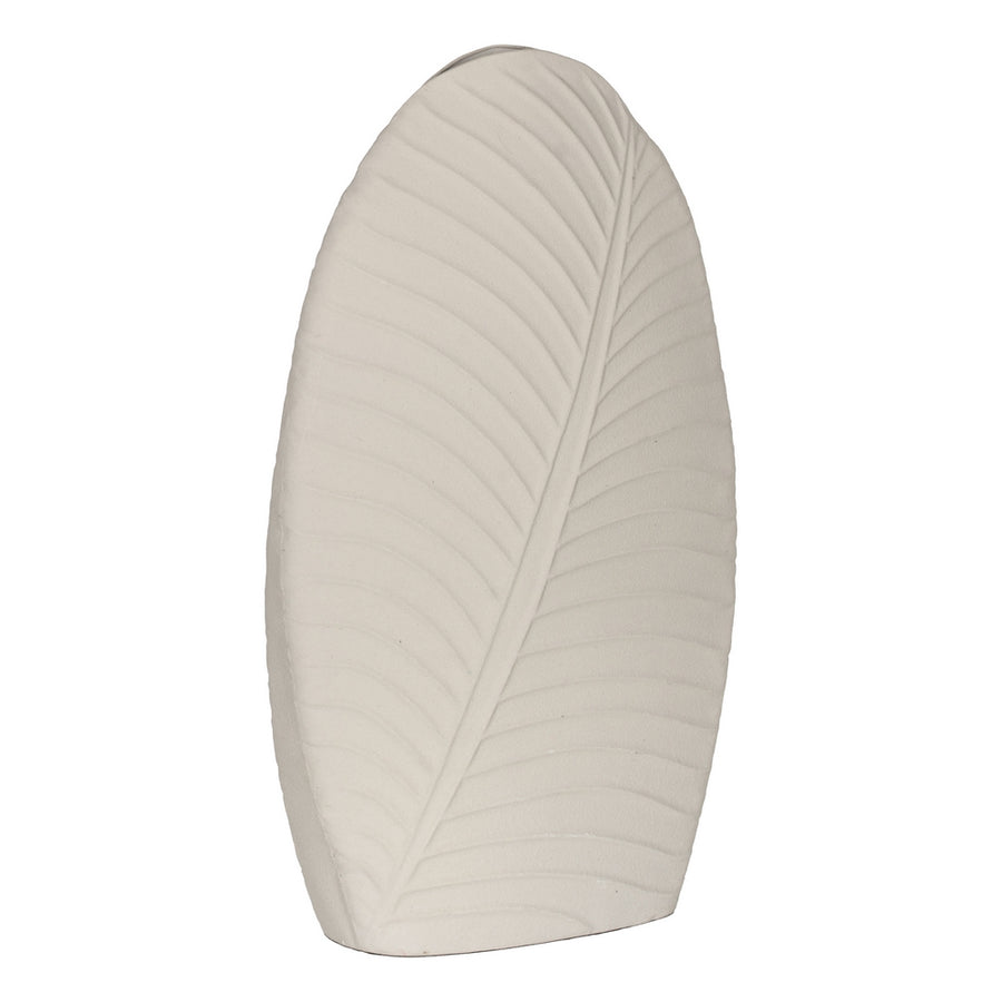 JARRÓN BLANCO METAL DECORACIÓN 31,50 X 13 X 53,50 CM