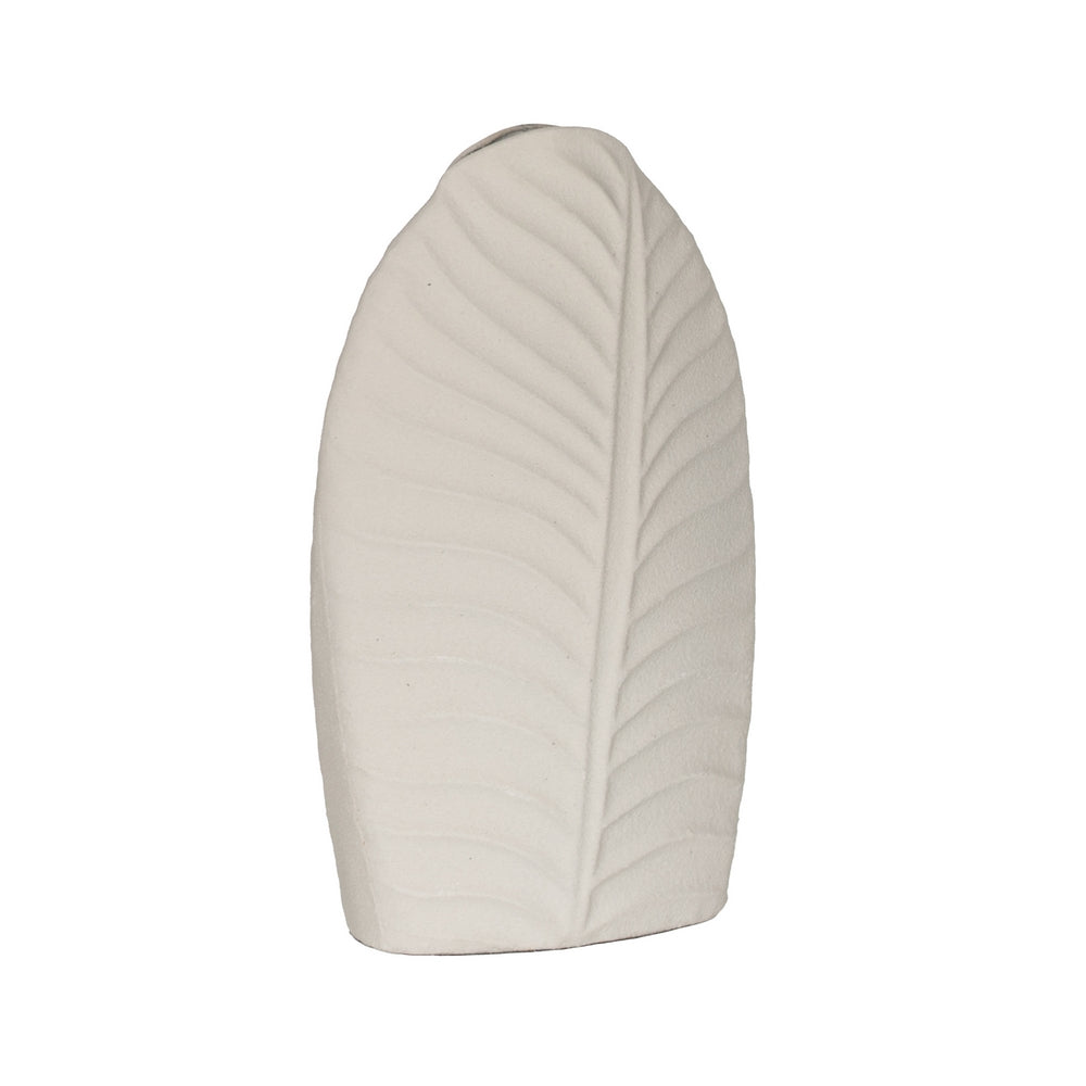 JARRÓN BLANCO METAL DECORACIÓN 18 X 9,50 X 29,50 CM