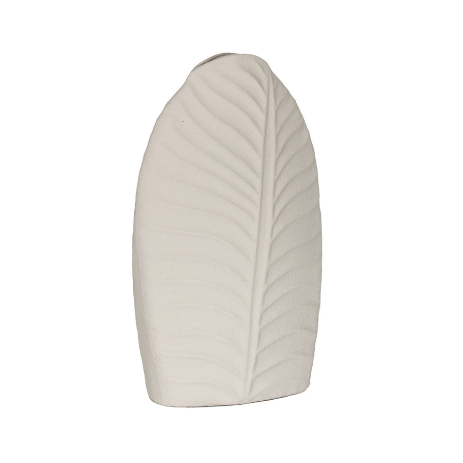 JARRÓN BLANCO METAL DECORACIÓN 18 X 9,50 X 29,50 CM