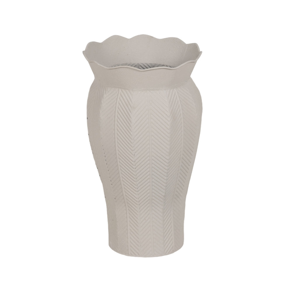 S/2 MACETEROS BLANCO METAL DECORACIÓN 25,50 X 25,50 X 44,50