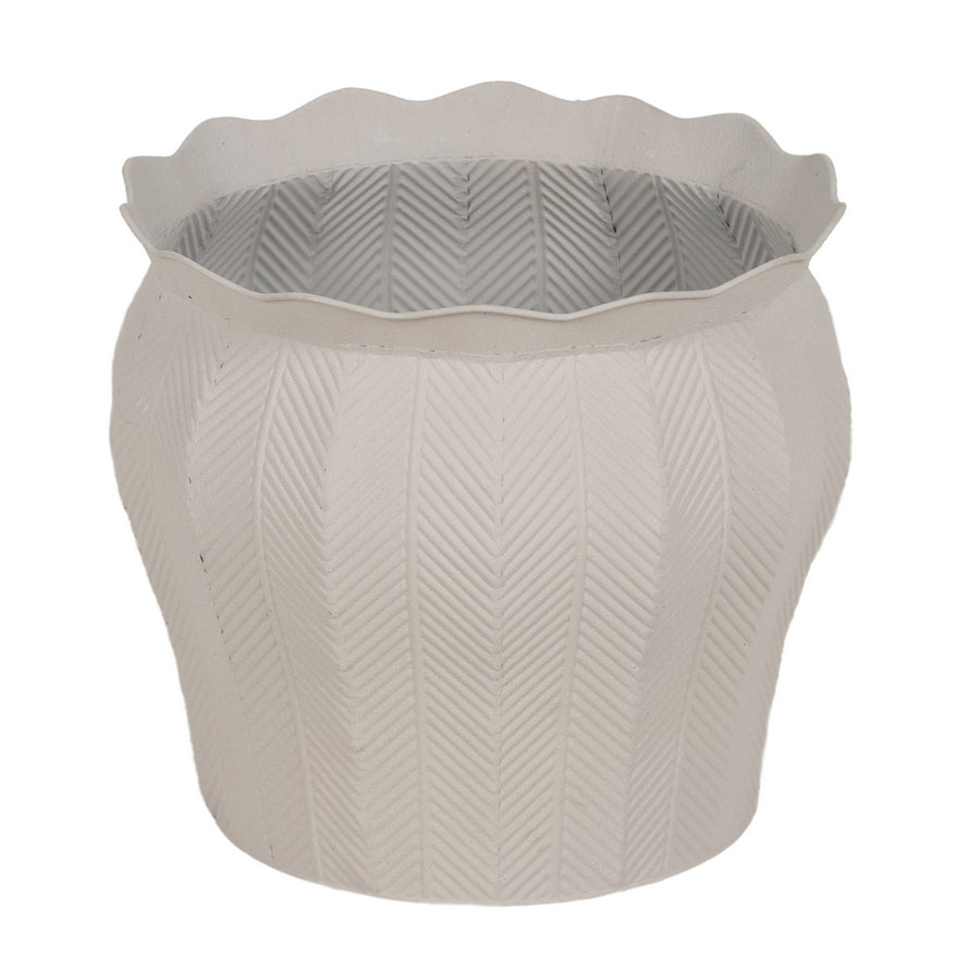 S/3 MACETEROS BLANCO METAL DECORACIÓN 25 X 25 X 28 CM