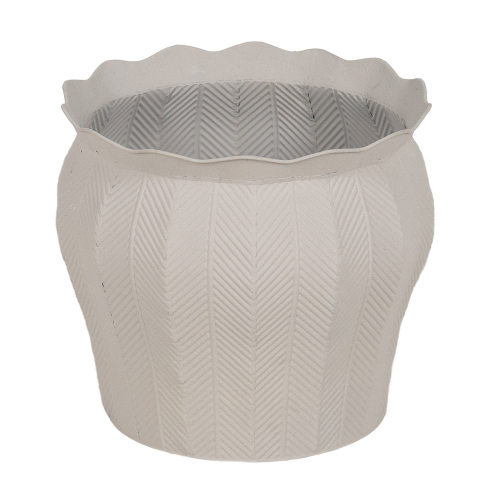 S/3 METAL WHITE PLANTERS DECORATION 25 X 25 X 28 CM