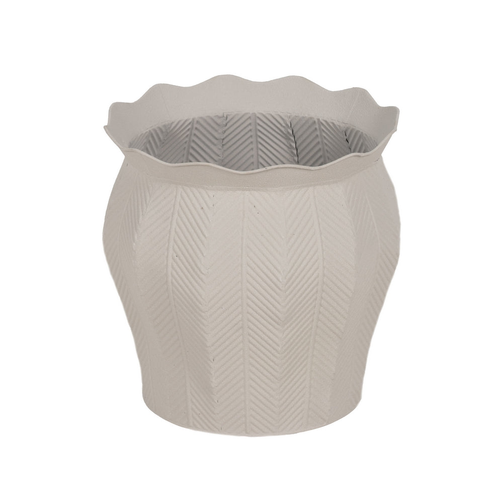 S/3 METAL WHITE PLANTERS DECORATION 25 X 25 X 28 CM