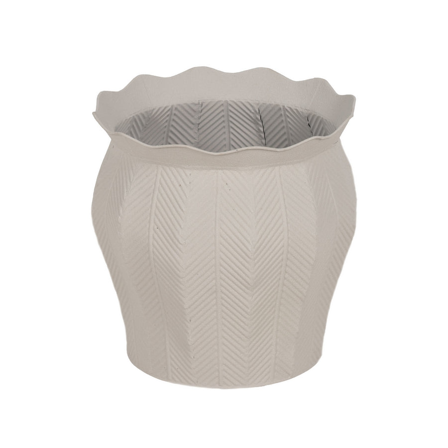 S/3 METAL WHITE PLANTERS DECORATION 25 X 25 X 28 CM