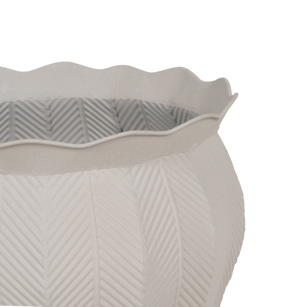 S/3 METAL WHITE PLANTERS DECORATION 25 X 25 X 28 CM