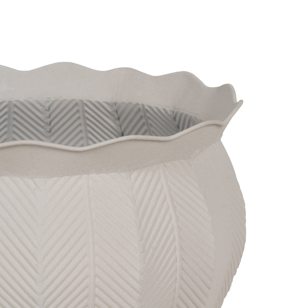 S/3 METAL WHITE PLANTERS DECORATION 25 X 25 X 28 CM