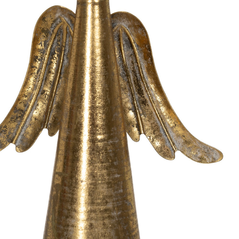 ANGEL GOLD METAL-GLASS CANDLE HOLDER 26.50 X 13.50 X 52.50 CM
