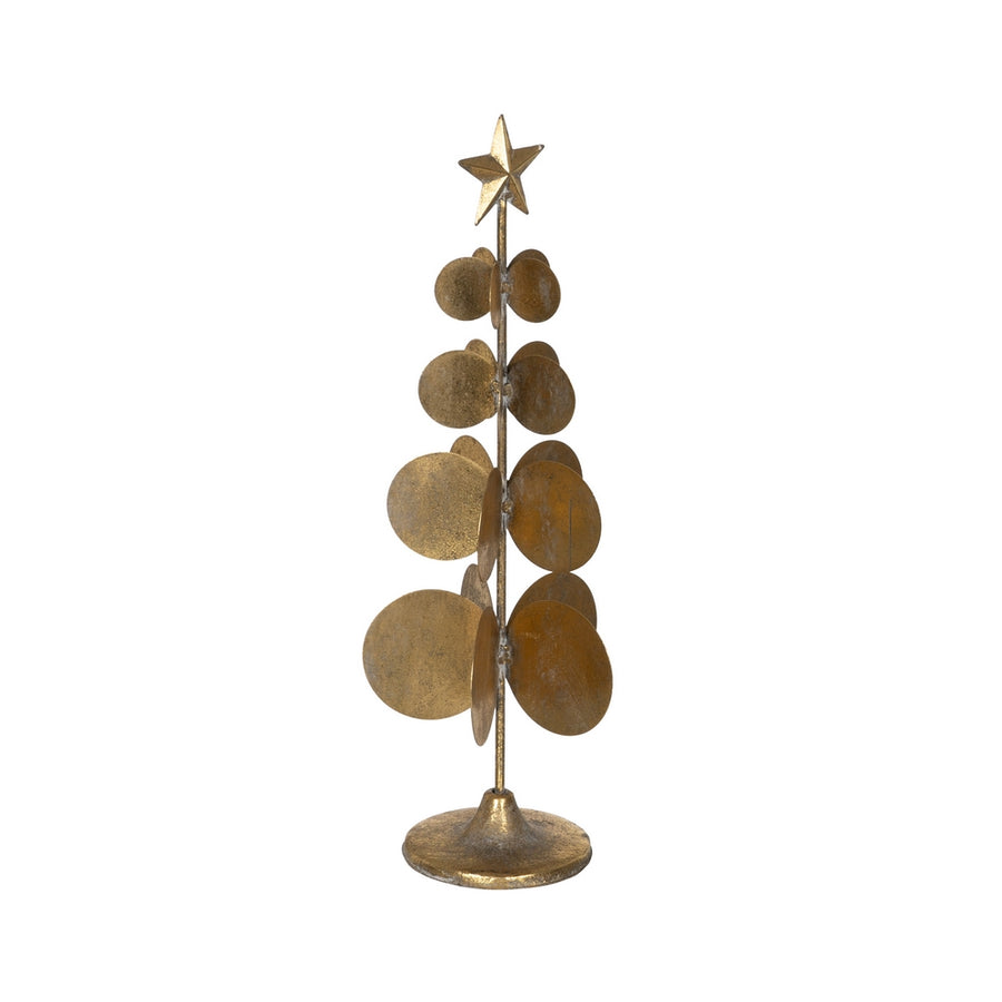 FIGURA ÁRBOL ORO METAL DECORACIÓN 14,50 X 14,50 X 46,50 CM