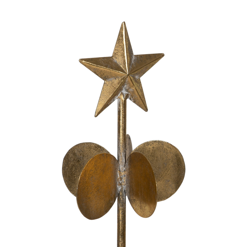 FIGURA ÁRBOL ORO METAL DECORACIÓN 26 X 26 X 83 CM
