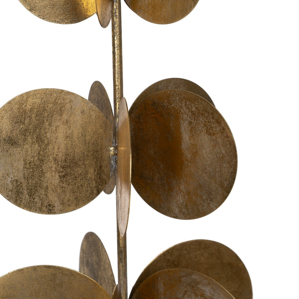 FIGURA ÁRBOL ORO METAL DECORACIÓN 26 X 26 X 83 CM