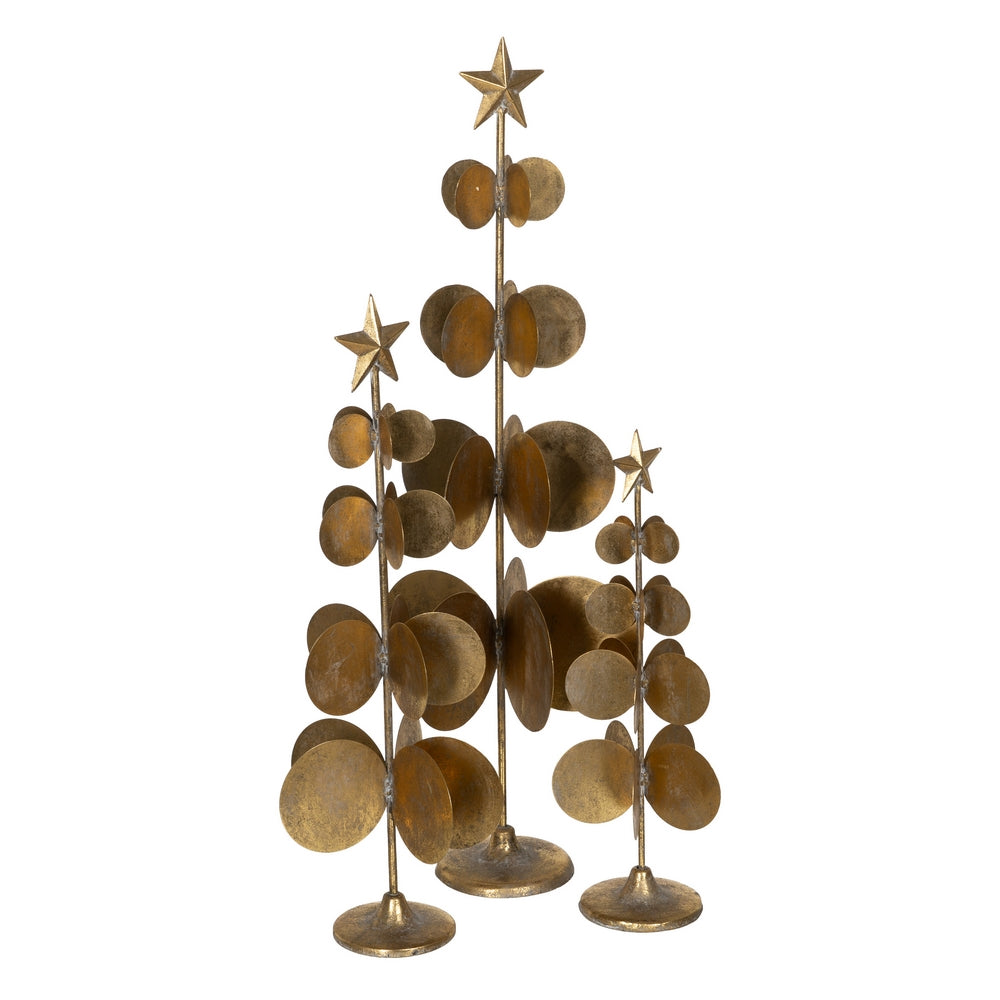 FIGURA ÁRBOL ORO METAL DECORACIÓN 21 X 21 X 61 CM