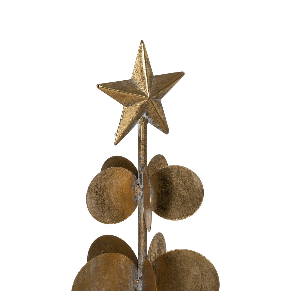 FIGURA ÁRBOL ORO METAL DECORACIÓN 21 X 21 X 61 CM