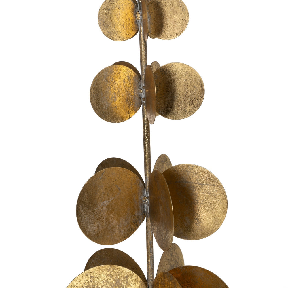 FIGURA ÁRBOL ORO METAL DECORACIÓN 21 X 21 X 61 CM