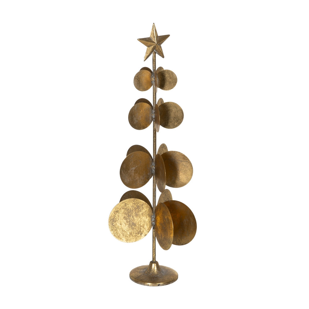 FIGURA ÁRBOL ORO METAL DECORACIÓN 21 X 21 X 61 CM