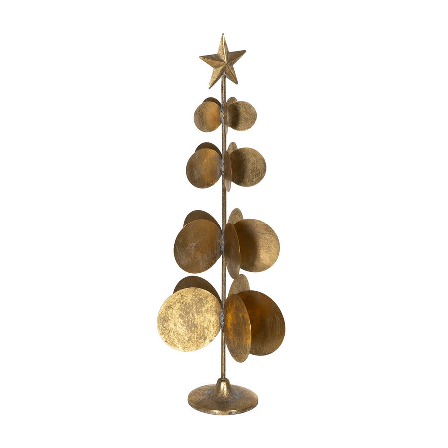 FIGURA ÁRBOL ORO METAL DECORACIÓN 21 X 21 X 61 CM