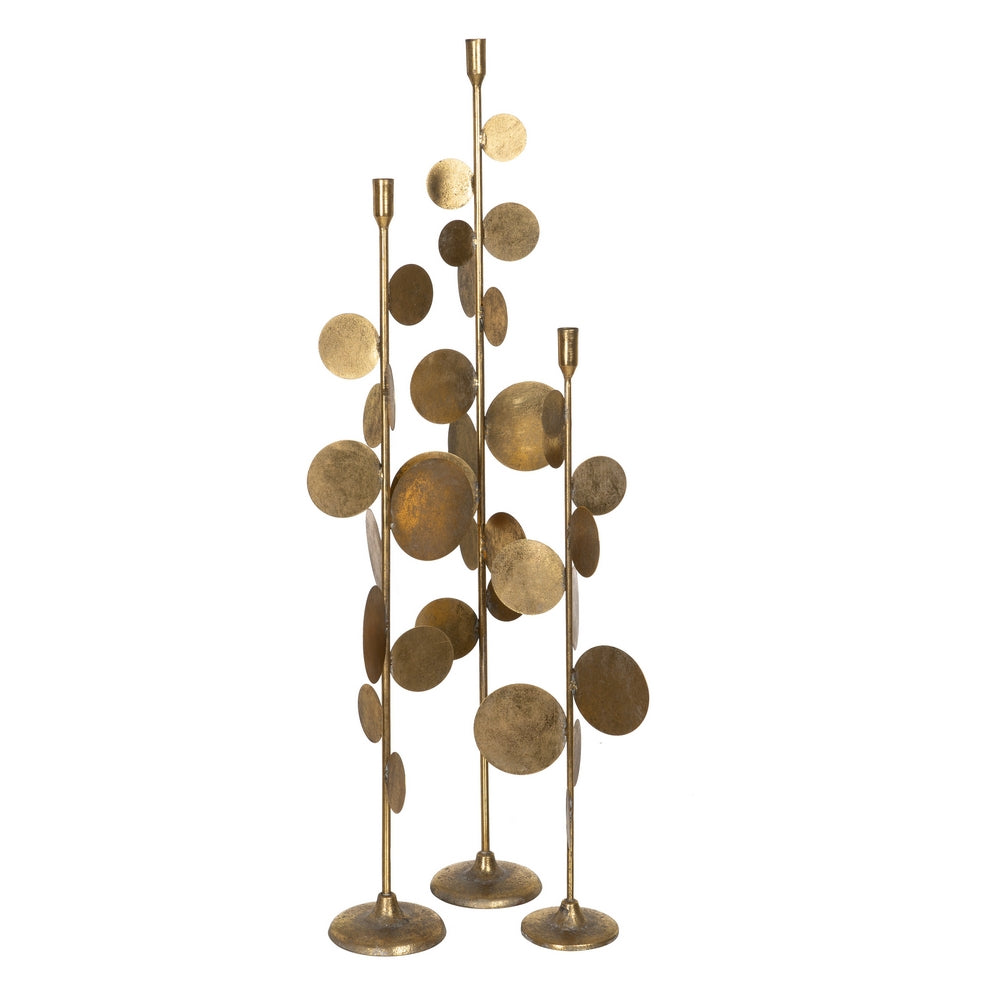 CANDLE HOLDER GOLD METAL DECORATION 20.50 X 20.50 X 88.50 CM