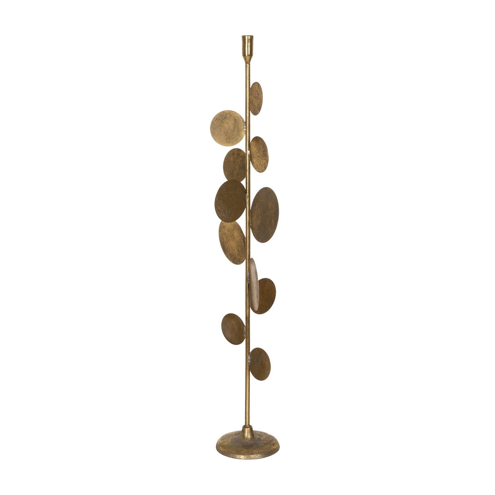 GOLD METAL CANDLE HOLDER DECORATION 20.50 X 20.50 X 88.50 CM