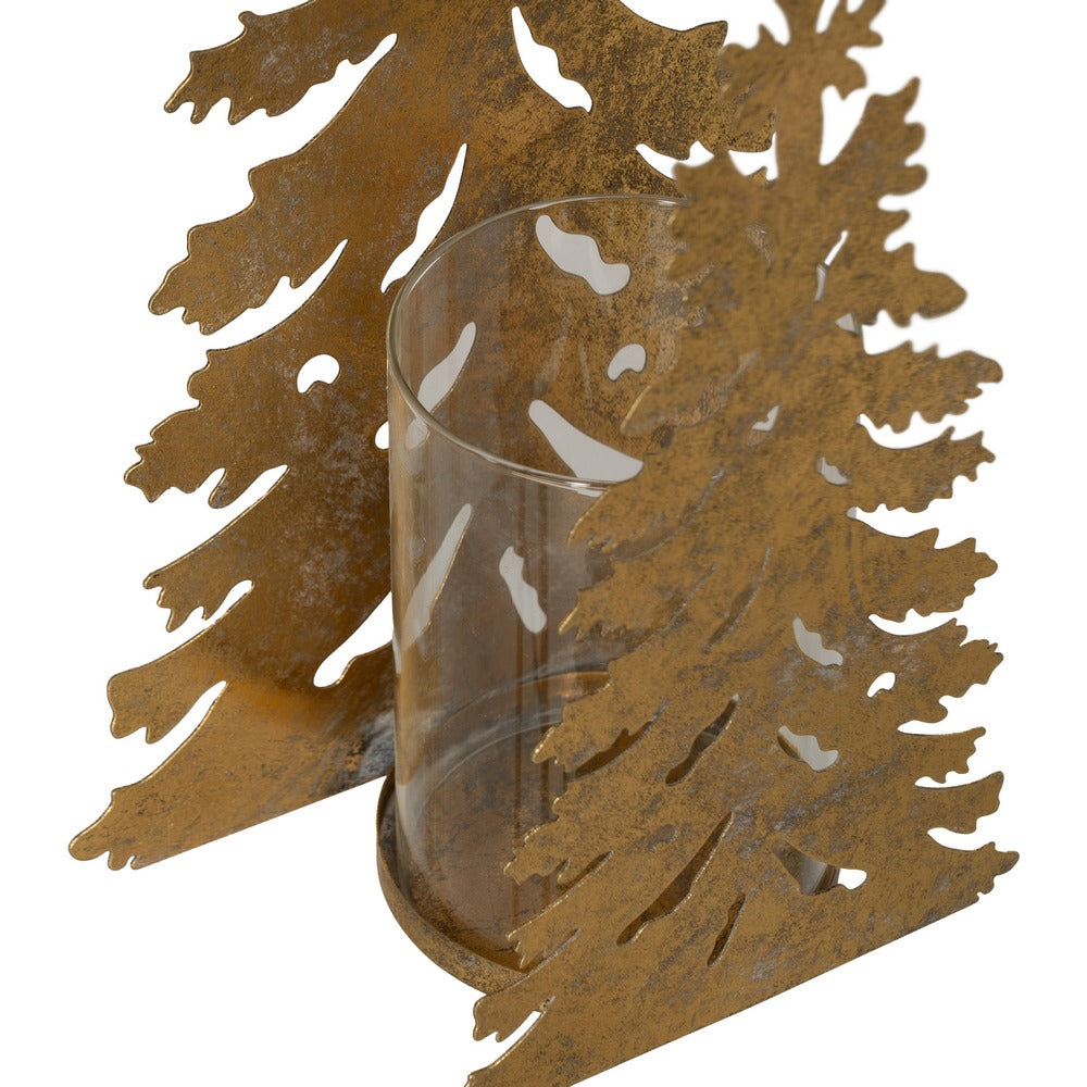 CANDLE HOLDER TREE GOLD METAL DECORATION 22 X 11 X 41.50 CM