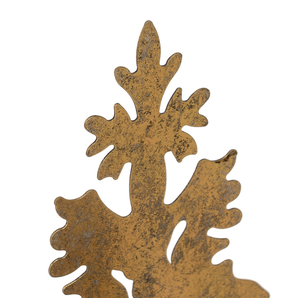 CANDLE HOLDER TREE GOLD METAL DECORATION 20 X 9.50 X 32 CM