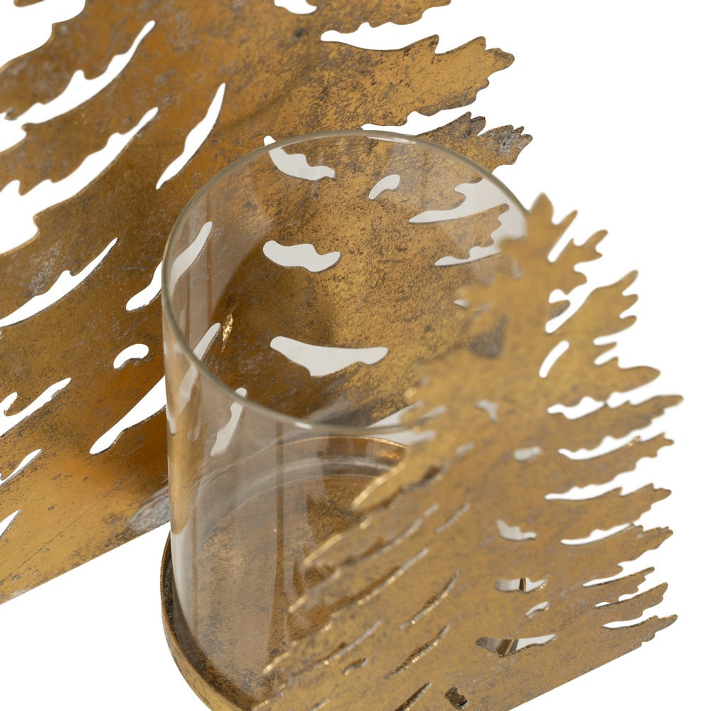 CANDLE HOLDER TREE GOLD METAL DECORATION 20 X 9.50 X 32 CM