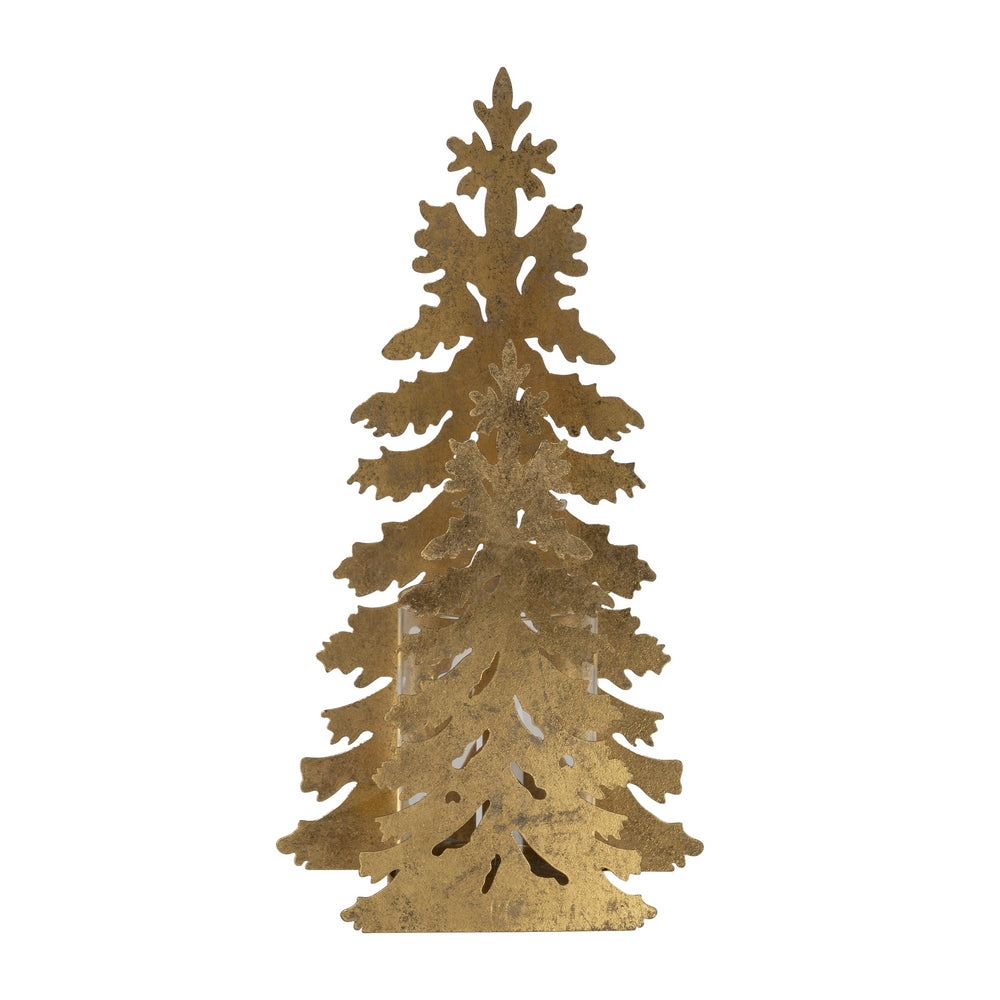 CANDLE HOLDER TREE GOLD METAL DECORATION 20 X 9.50 X 32 CM