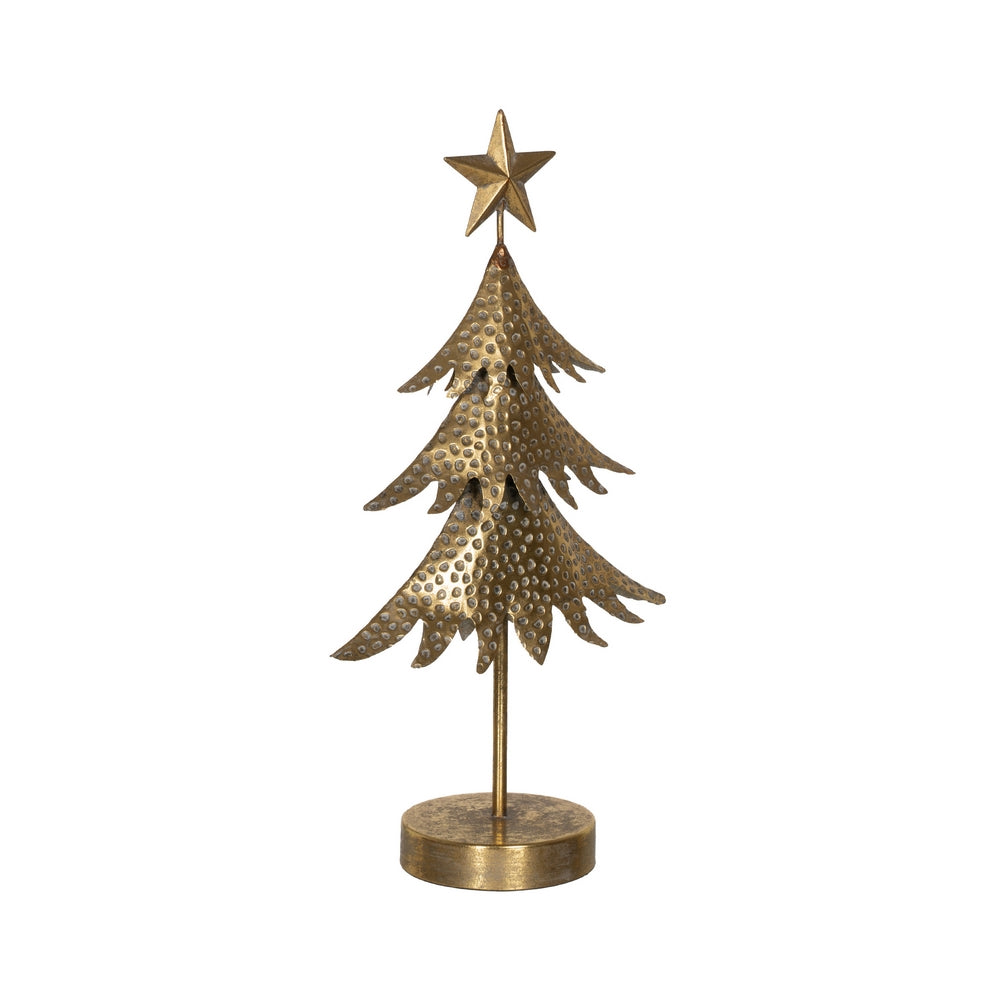 FIGURA �RBOL ORO METAL DECORACI�N 27,50 X 13,50 X 53 CM