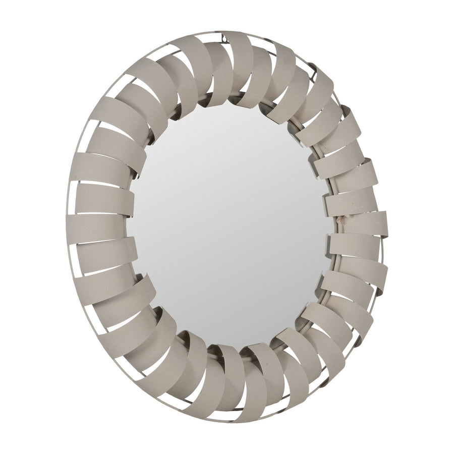 WHITE MIRROR METAL DECORATION 87 X 7.50 X 87 CM