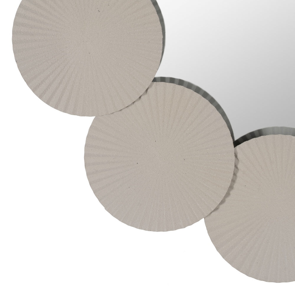 WHITE METAL DECORATIVE MIRROR 60.50 X 3.50 X 60.50 CM