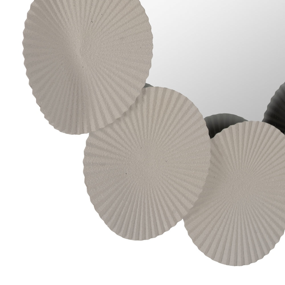 WHITE METAL DECORATIVE MIRROR 60.50 X 3.50 X 60.50 CM
