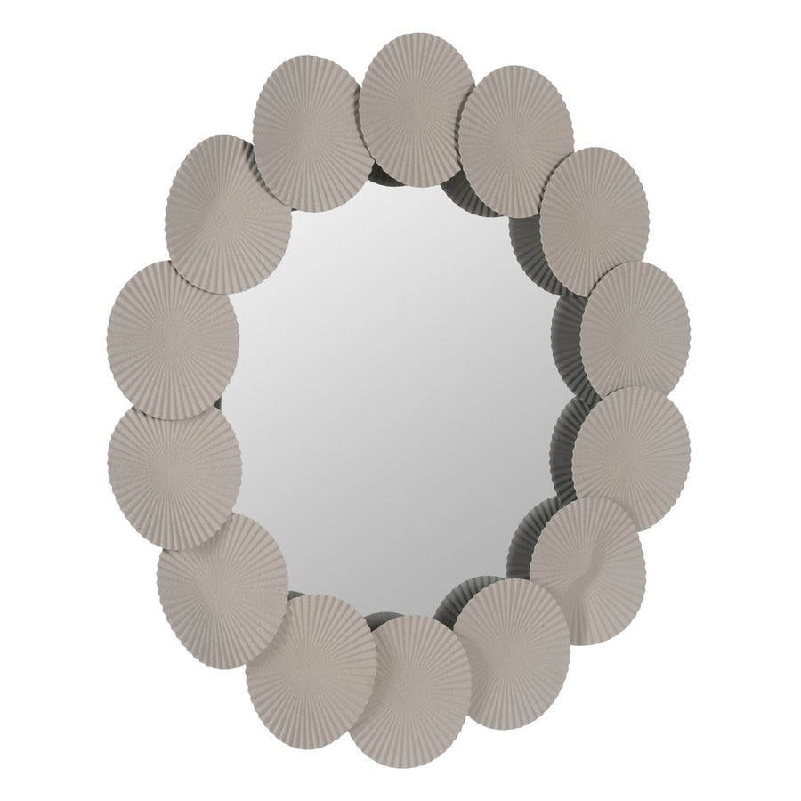 WHITE METAL DECORATIVE MIRROR 75 X 4 X 75 CM
