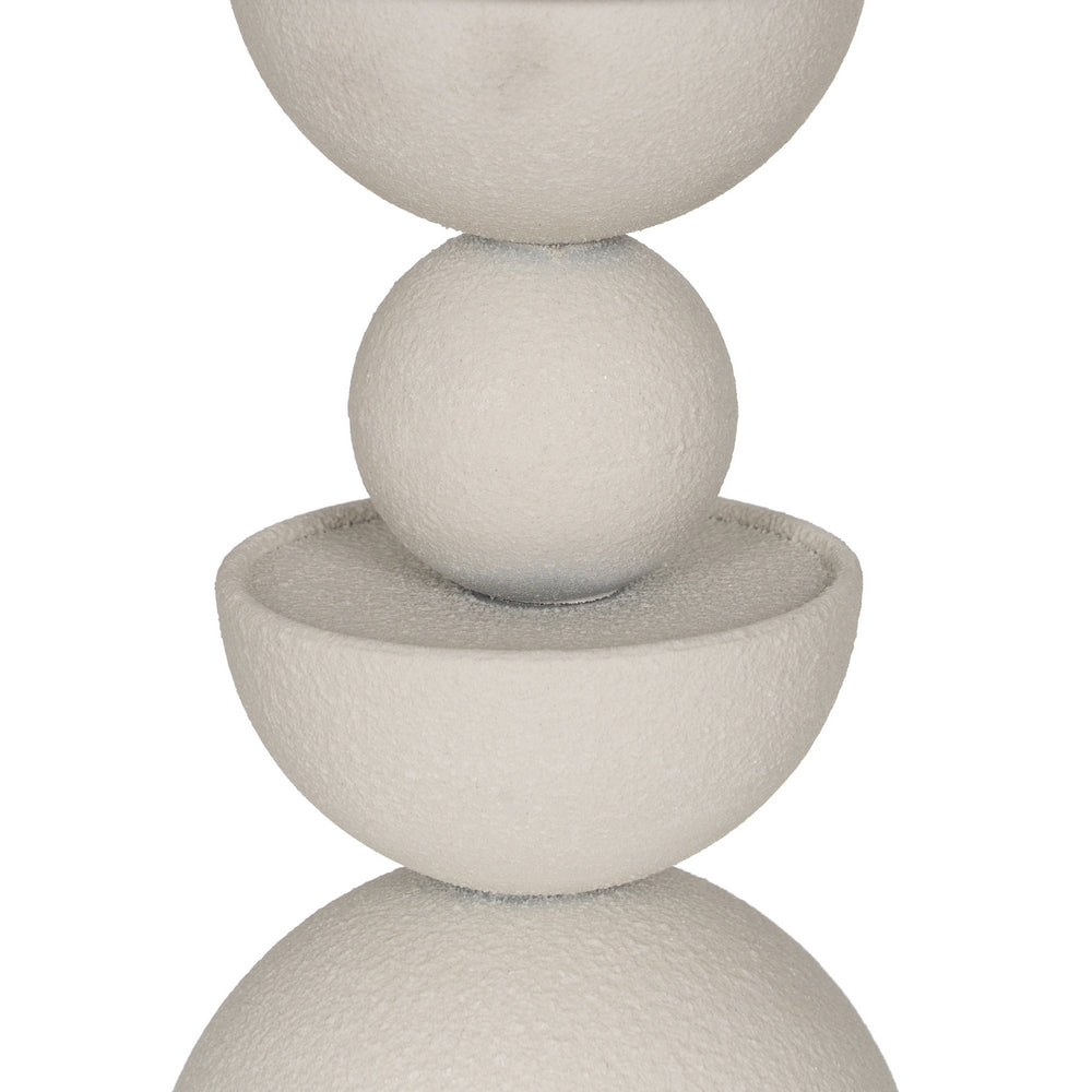 PORTAVELAS BLANCO METAL DECORACIÓN 12,50 X 12,50 X 32 CM
