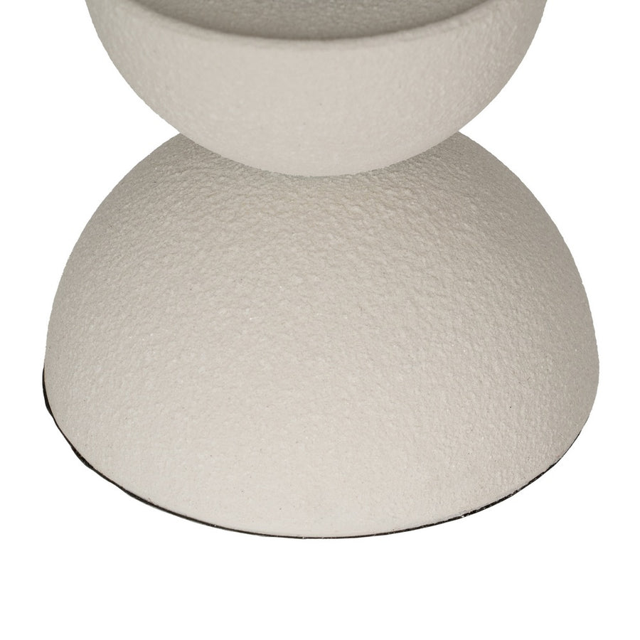 PORTAVELAS BLANCO METAL DECORACIÓN 12,50 X 12,50 X 32 CM