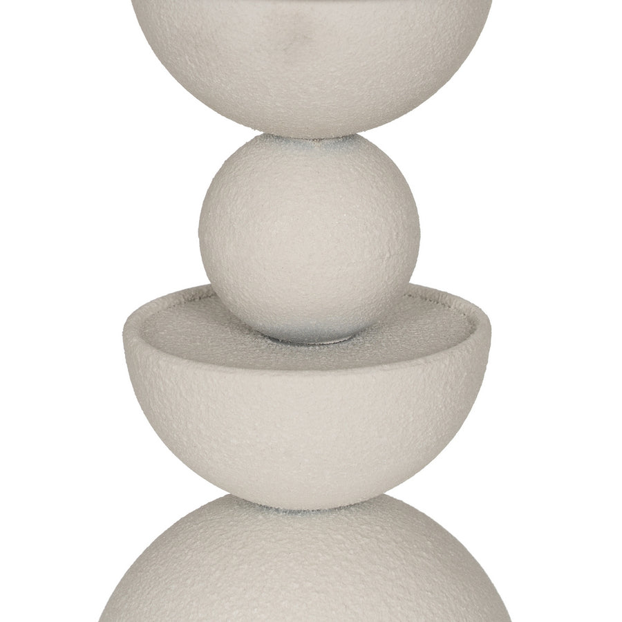 PORTAVELAS BLANCO METAL DECORACIÓN 12,50 X 12,50 X 43 CM