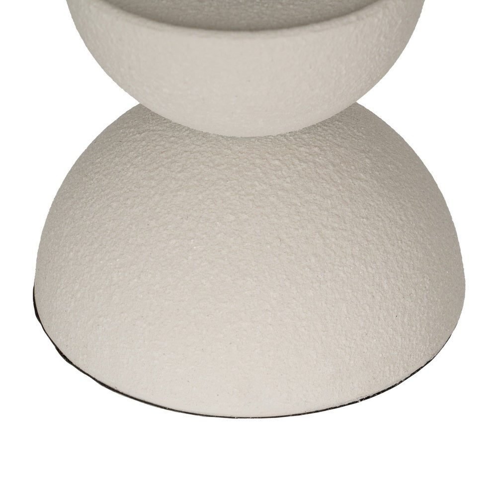 PORTAVELAS BLANCO METAL DECORACIÓN 12,50 X 12,50 X 43 CM