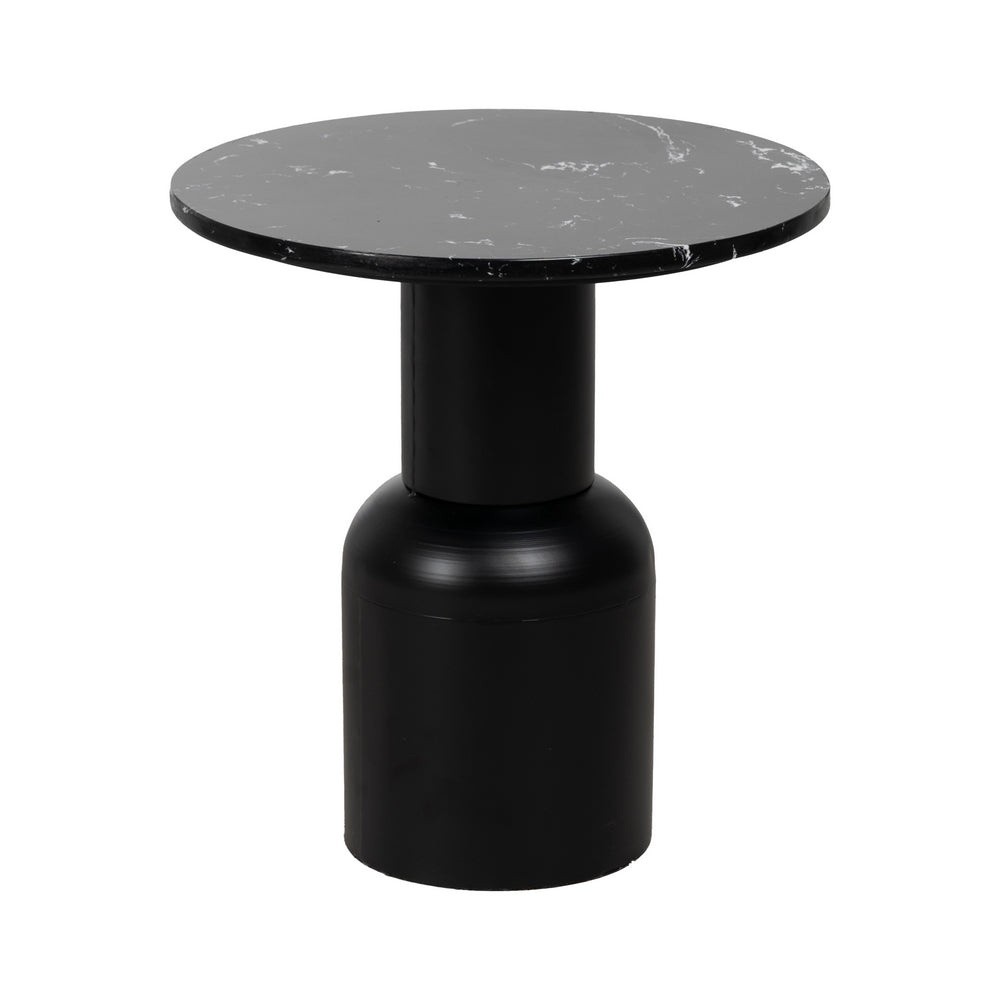 BLACK METAL-MARBLE SIDE TABLE 45 X 45 X 46 CM