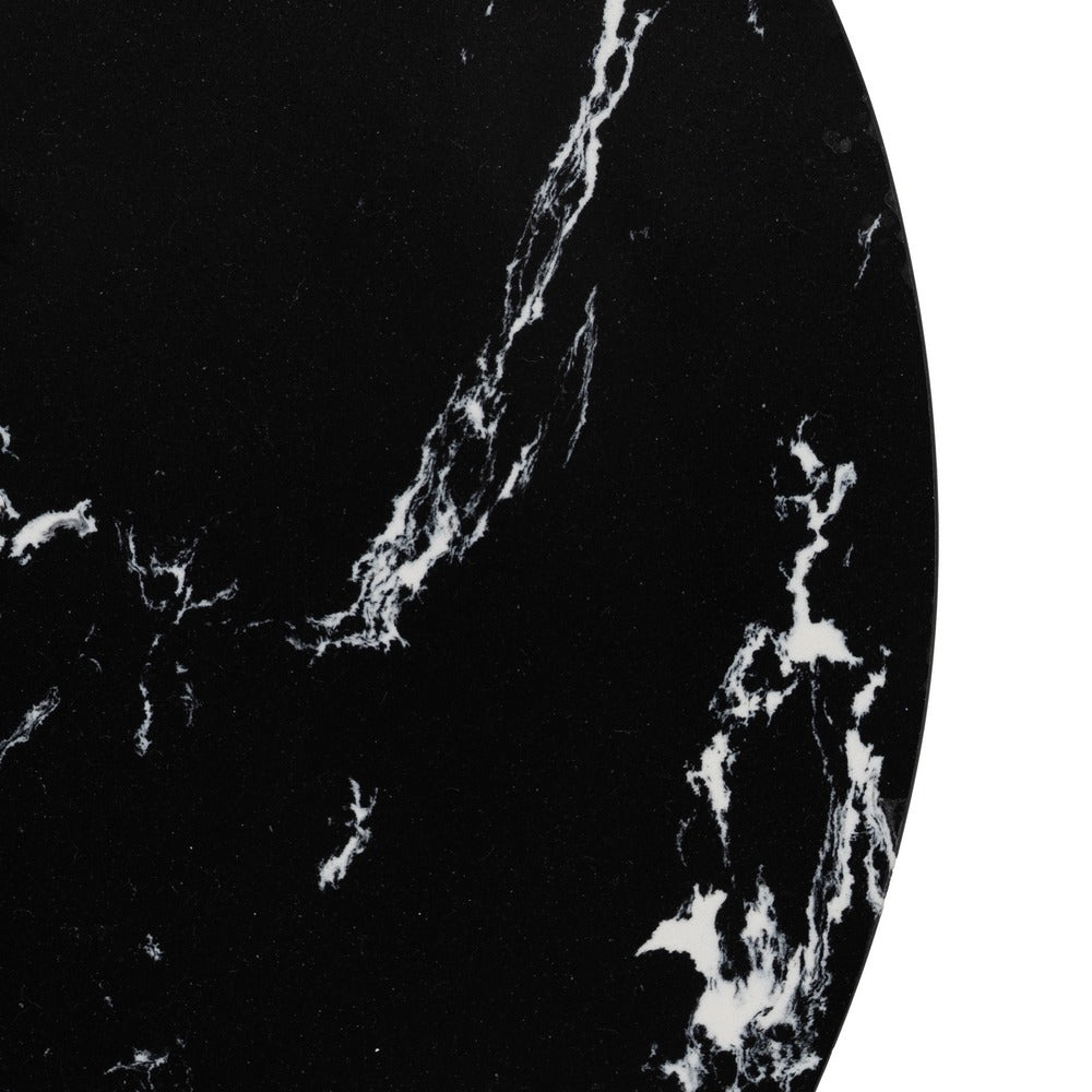 BLACK METAL-MARBLE SIDE TABLE 45 X 45 X 46 CM