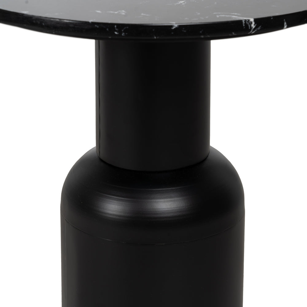 BLACK METAL-MARBLE SIDE TABLE 45 X 45 X 46 CM