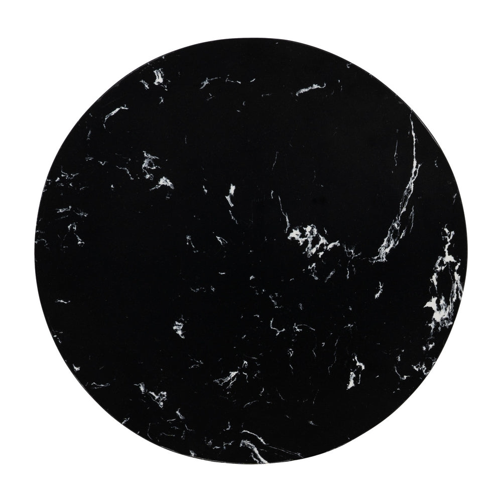 BLACK METAL-MARBLE SIDE TABLE 45 X 45 X 46 CM